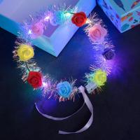 ราคา con309 ที่คาดผมประดับดอกไม้ประดับมงกุฎประดับดอกไม้แบบมีไฟ LED 14ดวงที่คาดผมประดับดอกไม้สำหรับงานปาร์ตี้วันเกิดงานแต่งงานแบบเรืองแสง (19624479640)