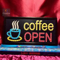 ราคา ป้ายไฟ coffee OPEN ป้ายไฟตัวอักษร ป้ายไฟวิ่ง ป้ายไฟled ป้ายไฟร้าน วัสดุคุณภาพสูง เสียบปรับใช้ได้ทันที่ ประหยัดไฟ (20526264970)