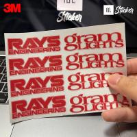 ราคา สติ๊กเกอร์แกรมไลท์ สติ๊กเกอร์ติดล้อ Gramlight 4 ชิ้น และ RAYS 4 ชิ้น ตกแต่งล้อ Sticker Car Wheel 8 PCS Set 4 สี WE16 (14687069533)