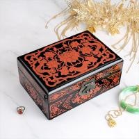 ราคา กล่องเครื่องประดับไม้กล่องเก็บอุปกรณ์เคลือบเงาผิงเหยากล่องเก็บของแนววินเทจกล่องเครื่องประดับสามทองสไตล์โบราณกล่องแต่งงานส่งเพื่อนสนิท (15279952845)