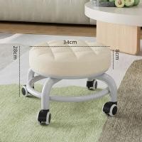 ราคา สตูลเล็กมีล้อ เก้าอี้หนัง เก้าอี้มินิมอล สตูลโซฟามีล้อ สตูลเตี้ย เบาะนั่งมีล้อเลื่อน มีที่พนักพิงหลัง เก้าอี้หมุนได้ สตูลเตี้ยส (20828476436)