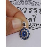 ราคา จี้เงินเเท้92 5 ล้อมพลอยน้ำเงินล้วน หรือ ไพลิน พร้อมส่ง (20552576755)