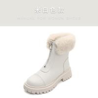 ราคา รองเท้าผ้าฝ้ายผู้หญิงสไตล์ชาแนลรองเท้าบูทลุยหิมะติดซิปหน้าใส่ด้านนอกให้ความอบอุ่นบุขนฤดูหนาวรองเท้าบูทมาร์ตินกันน้ำกันลื่นสไตล์ตะวันตกสินค้าใหม่ (13521292200)