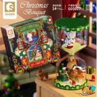 ราคา ตัวต่อ SD605027 นาฬิกาทรายคริสมาสต์สโนเเมน Christmas Bouquet (16978611035)