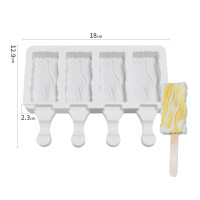 ราคา 4 Cell Tools Popsicle Candy Ice Cube DIY Dessert Molds Silicone Ice Cream Mold For Chocolate Cake (19600825596)