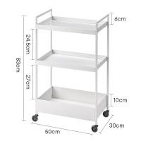 ราคา BMZAR ชั้นวางของ3ชั้น รถเข็นเหล็ก ชั้นวางของมีล้อ IKEA รถเข็นอาหาร Rolling Cart Shelf ชั้นวางโครงเหล็ก กันสนิม เคลื่อนย้ายสะดวก (20800756377)