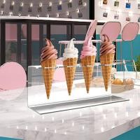 ราคา แท่นวางไอศครีมอะคริลิค แท่งใส่กรวย พลาสติกโปร่งใส ขาวางกรวยไอศกรีม ขาตั้งไอศครีม (20193928851)