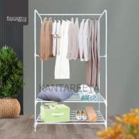 ราคา KANTAREEYA ราวแขวนผ้าทรงสูงพร้อมชั้นวาง 2 ชั้น รุ่น KT EP17 (15335511654)