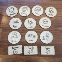 ราคา ป้ายไม้ จัดเก็บ สำหรับ IKEA Trofast ชุดฟอนต์ Small Caps สไตล์เรียบหรู ป้ายกลม 10 ป้าย และป้ายสี่เหลี่ยม 3 ป้าย by a child story (20626161733)