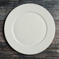 ราคา จานกลมเซรามิค12 นิ้ว ลายเส้นขอบ จานข้าว เซรามิก Porcelain (18990123014)