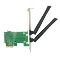 ราคา Wireless Wifi Network Card Mini PCIE To PCI E 1X Desktop Adapter Antennas 2 B6N7 (20233627894)