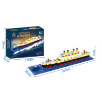 ราคา 1878PCS เรือสำราญไททานิคสำหรับเด็ก โมเดลเรือ DIY บล็อกตัวต่อขนาดเล็ก อิฐ ของเล่นเด็ก (20349406167)