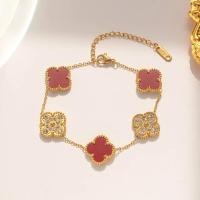 ราคา BESFOME สร้อยข้อมือโคลเวอร์แฟชั่นสแตนเลส18K สร้อยข้อมือโคลเวอร์ใบไม้สี่ใบกันน้ำไม่เสื่อมเสีย (19595967523)