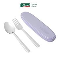 ราคา มี4สีให้เลือก Seagull ชุดช้อนส้อมพร้อมกล่องพลาสติก ข้าวไทย (20660207060)