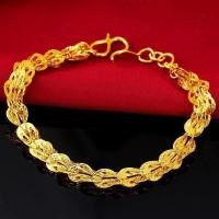 ราคา ชุบทอง 24K สร้อยข้อมือทอง ลายโซ่เลส หนัก2บาท ยาว7นิ้ว สร้อยข้อมือไม่ลอก ไม่ดำ ชุบเศษทองเยาวราช ของแท้100 กำไลมือผู้ชาย สร้อยข้อมือทอง กับความเรียบง่ายและทันสมัย กำไลคู่รักแฟน กำไลทองคำแท้ ข้อมือทอง1สล
