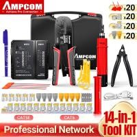 ราคา AMPCOM ชุดเครื่องมือจับ RJ45RJ45 Crimper Lan ทดสอบเครื่องมือสายเคเบิลอีเทอร์เน็ต Stripper เครื่องมือเจาะลง RJ45 RJ11การเชื่อมต่อสายเคเบิล12 In 1ชุดซ่อม (20249237347)