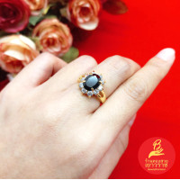 ราคา แหวนทองฝังพลอย สีนิล ดำ ปัดเป่าสิ่งอัปมงคล มีพลังแห่งความสงบ เสริมบารมี ตัวเรือนสีทอง ทำจากทองเหลือง ใส่ได้ทุกโอกาส (19652689136)