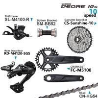 ราคา SHIMANO DEORE M4100 Groupset 1X10 Speed จักรยานภูเขา MTB Shifter ด้านหลัง Derailleur SGS 11 42T 11 46T Crankset M5100เทปคาสเซ็ต170มม 175มม 30T 32T โซ่ HG54กับด้านล่างของ BB52ชุดเครื่องมือสำหรับรถจักรย