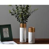 ราคา DT67 44 แจกันทรงสูงลายหินอ่อนแต่งขอบบนสีทอง (8277356647)