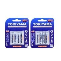 ราคา Toriyama ถ่านชาร์จ AAA AA แพ็ค 4 ก้อน จำนวน 2 แพ็ค (11003081802)