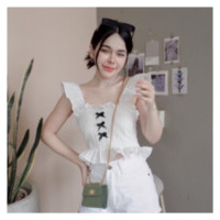 ราคา เสื้อ แฟชั่น สายเดี่ยว แฟชั่น เกาหลี สีขาว (17433848262)