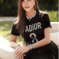 ราคา เสื้อยืดคอกลมแขนสั้น Dior แต่งลาย JADIOR 8 ที่ด้านหน้า (20278078284)