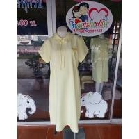 ราคา ชุดคลุมท้องสีเหลือง ผู้ช่วยพยาบาล เดรสคนท้อง สุภาพคลุมเข่าใส่ได้ถึงคลอด (18126109437)