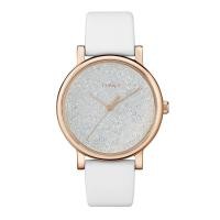 ราคา TIMEX TW2R95000 Crystal Opulence Swarovski Crystal นาฬิกาข้อมือผู้หญิง สายหนัง สีขาว หน้าปัด 38 มม (20689230311)