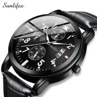 ราคา Sunlifex นาฬิกาข้อมือสำหรับผู้ชาย7004สายหนังควอตซ์กันน้ำของแท้นาฬิกาข้อมือเด็กผู้ชาย (20468532803)