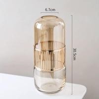 ราคา DT67 47 แจกันแก้วทรงกลมทรงสูงแต่งลายเหล็กดัดสีทอง (8276939473)