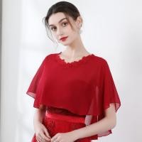 ราคา เสื้อคลุมไหล่ผ้าชีฟองชุดกระโปรงใส่ด้านนอกสำหรับฤดูร้อนชุดออกงานแบบยาวปานกลางเสื้อคลุมไม่มีแขนสั้นสีดำสีขาวสีแดงแชมเปญสไตล์เกาหลีไซส์ใหญ่ใส่ในชีวิตประจำวัน (16625762969)