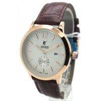 ราคา CONAVINชาย ระบบQuartz แบบ2เข็มครึ่ง วันที่ เรือนทองPinkGold 3ไมครอน สายหนังแท้ รุ่น CON 1155PG (17052793673)