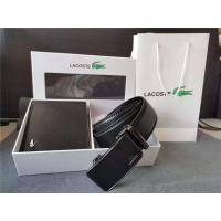 ราคา COD SDFERYRTUTYUY Special hot sale LACOSTE belt wallet combination mens genuine leather belt multi card wallet gift box set (20142641873)
