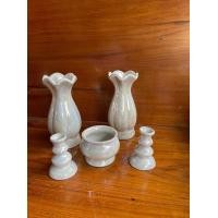 ราคา ส่งไว ชุดหน้าพระ แจกัน กระถางธูป เชิงเทียน ชุดบูชาพระ เซรามิก ชุด 5 ชิ้น กระถางธูปเทียน แจกันดอกไม้ถวายพระ (20132623902)