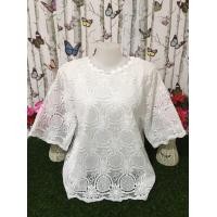 ราคา เสื้อลูกไม้ รอบอก44 46นิ้ว เสื้อผู้หญิง เสื้อผ้าคนอ้วน เสื้อสาวอวบ เสื้อลูกไม้แฟชั่น เสื้อออกงาน รุ่น4605 (15704843248)