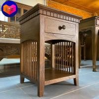 ราคา ประกอบแล้ว ตู้หัวเตียง ไม้สักแท้ สูง 60 cm โต๊ะหัวเตียง โต๊ะมินิมอล ตู้วินเทจ ตู้ไม้สักทอง ตู้ไม้มินิมอล Teak bedside Wooden Cabinet Nightstand (12403444751)