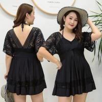 ราคา ชุดว่ายน้ำคนอ้วน ขนาดใหญ่ 80กก 100กก แฟชั่นผู้หญิง ชุดว่ายน้ำวันพีชไซส์ใหญ่ สีดำ ลูกไม้ ว่ายน้ำ (4428428737)