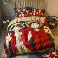 ราคา 3in1 ชุดเครื่องนอน ผ้าปูที่นอน ปลอกหมอน ผ้าห่ม ลายการ์ตูนลูฟี่ วันพีช ซักทําความสะอาดได้ (16841783228)