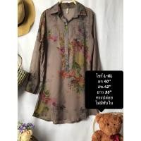 ราคา เดรสมือสอง สภาพใหม่ แฟชั่นเกาหลีญี่ปุ่น เสื้อแขนพองผ้าชีพองบางไม่มีซับ ไซร์L XL (20611244632)