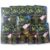 ราคา แชมพูปิดผมขาว ok herbalสีน้ำตาลเข้ม เกรดA100 1โหล 12ซอง (20761759690)