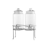 ราคา โถจ่ายน้ำหวาน โหลแก้วจ่ายน้ำ ชุดโถแก้วจ่ายน้ำคู่มีก็อกพร้อมฐานตั้ง ขนาด 3 5 ลิตร ต่อใบ (20521629718)