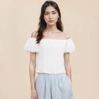 ราคา BRANCHÉ Off shoulder top with puff sleeve loose style White เสื้อเปิดไหล่แบบดีเทลแขนพอง (20532253250)