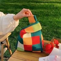 ราคา เวอร์ชั่นเกาหลี ถักนิตติ้ง กระเป๋าใบเล็ก สีตัดกัน กระเป๋าถักนิตติ้ง กระเป๋าถือแบบสบาย ๆ สี กระเป๋าใบเล็ก (19633552687)