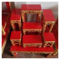 ราคา โต๊ะหมู่บูชา หมู่ 7 หน้า 5 ทำจากไม้สักสีแดง ทองเก่า เดินเส้น โต๊ะหมู่เล็ก ยกชุด ขนาดรวม กว้าง60xลึก46xสูง67 cm โต๊ะหมู่ไม้สัก งานเชียงใหม (20572386660)