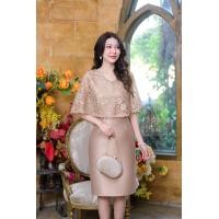 ราคา เดรสออกงาน เดรสไหมญี่ปุ่นคลุมด้วยลูกไม้ใยบวบปักเลื่อมทั้งผืน คอวี สวยหรูมากค่ะ สีน้ำตาลทอง สีชมพูอ่อน S 3XL (20608915582)