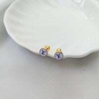 ราคา ZN ต่างหู แบรนด์หลุยส์ ทอง 18k กลมขาว น่ารักมินิมอล แฟชั่นผู้หญิง ทับหลังหมุน ไม่เจ็บหู (19596292827)