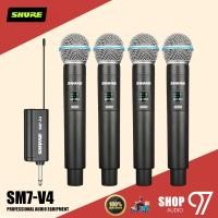 ราคา SHURE SM7V4 ไมโครโฟนแบบปรับได้ UHF FM สี่ตัวใหม่ NBTC Mini Receiver ไมโครโฟนมือถือไมโครโฟนไร้สายไมโครโฟนลอยแบบพกพาชุดตัวรับสัญญาณ (20730723333)