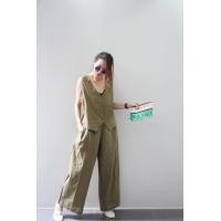 ราคา ชุดเซท ชุดเซทลินินผสม ลินิน เสื้อกั๊ก ชุดเซ็ต ชุดเซทเสื้อกั๊ก กางเกงขาบาน kaewtashopp (18938141320)