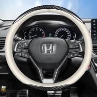 ราคา ฝาครอบพวงมาลัยรถยนต์หนังคาร์บอนไฟเบอร์ Penutup Stereng พอดีกับ Honda City Hatchback Civic Fc Fd Accord Jazz BRV HRV (20483634369)