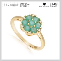 ราคา Gemondo แหวนเงิน 925 ชุบทอง 18K ประดับมรกต Blue Sapphire และเพชร Diamond รูปทรงดอกไม้ แหวนมรกต แหวนพลอย (9579696268)